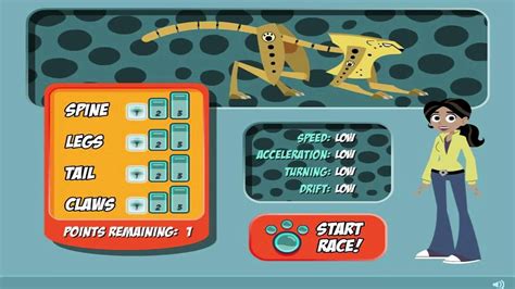wild kratts games cheetah racer game